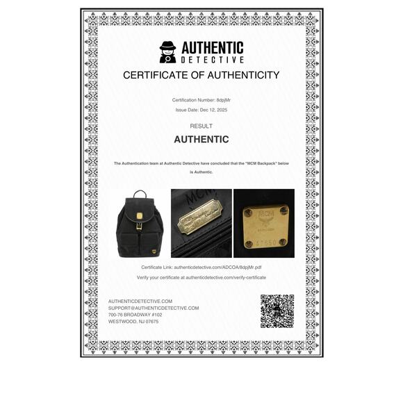 Authenticated MCM Black Double Pocket Nylon Canvas & Leather Backpack main image 10
